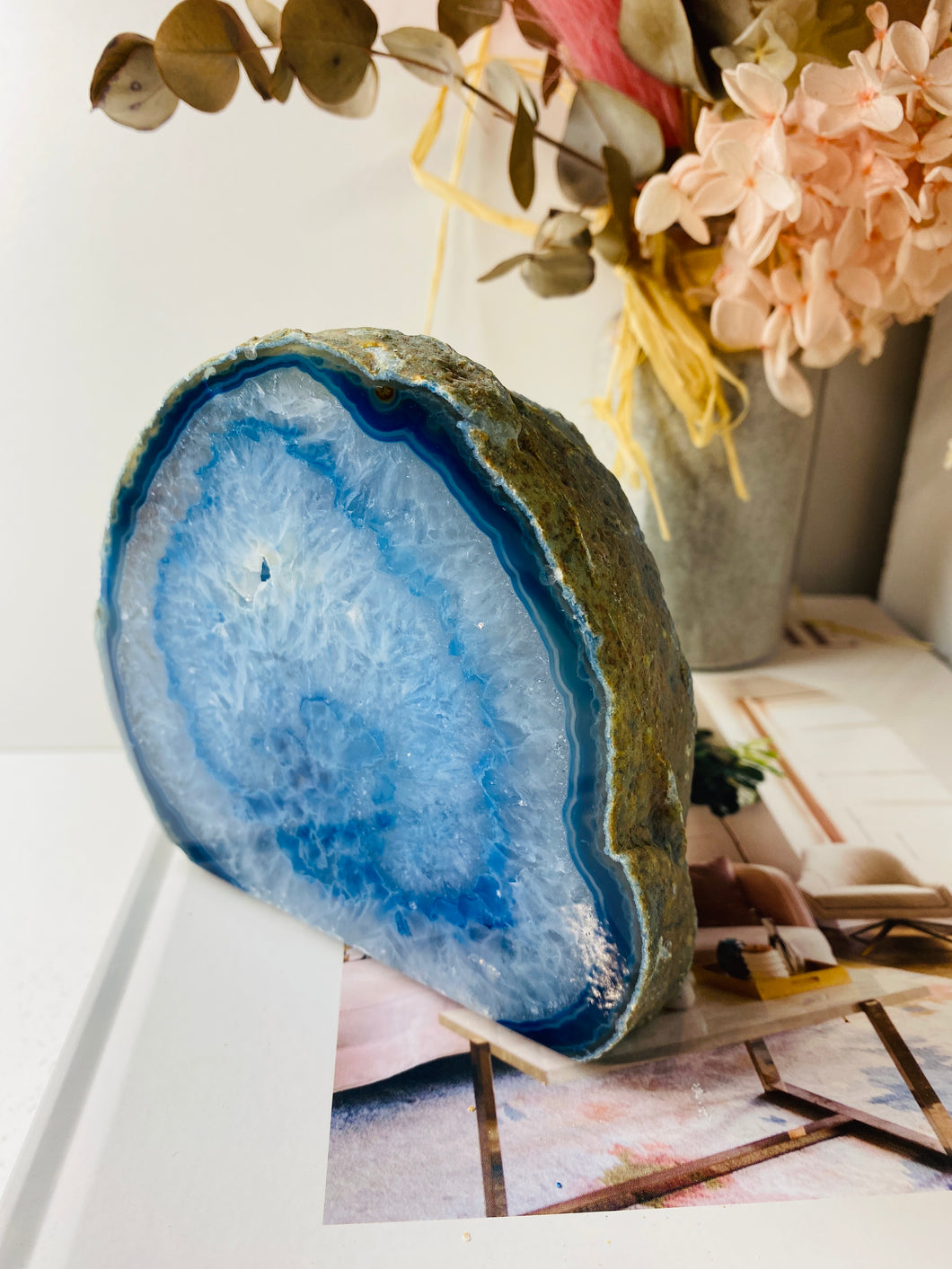 Blue Agate tea light Candle Holder