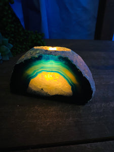 Blue Agate tea light Candle Holder