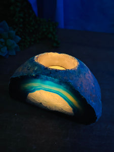 Blue Agate tea light Candle Holder