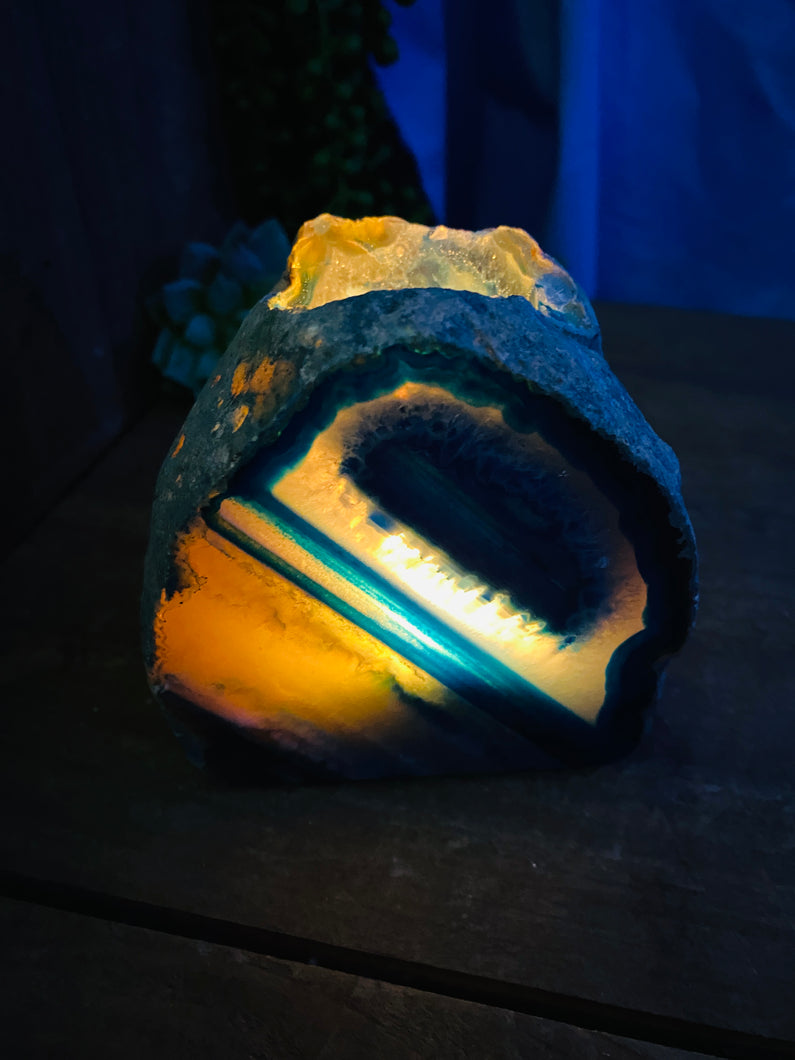 Blue Agate tea light Candle Holder