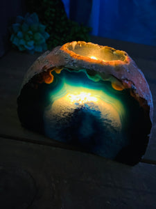 Blue Agate tea light Candle Holder