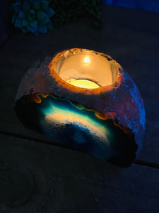 Blue Agate tea light Candle Holder