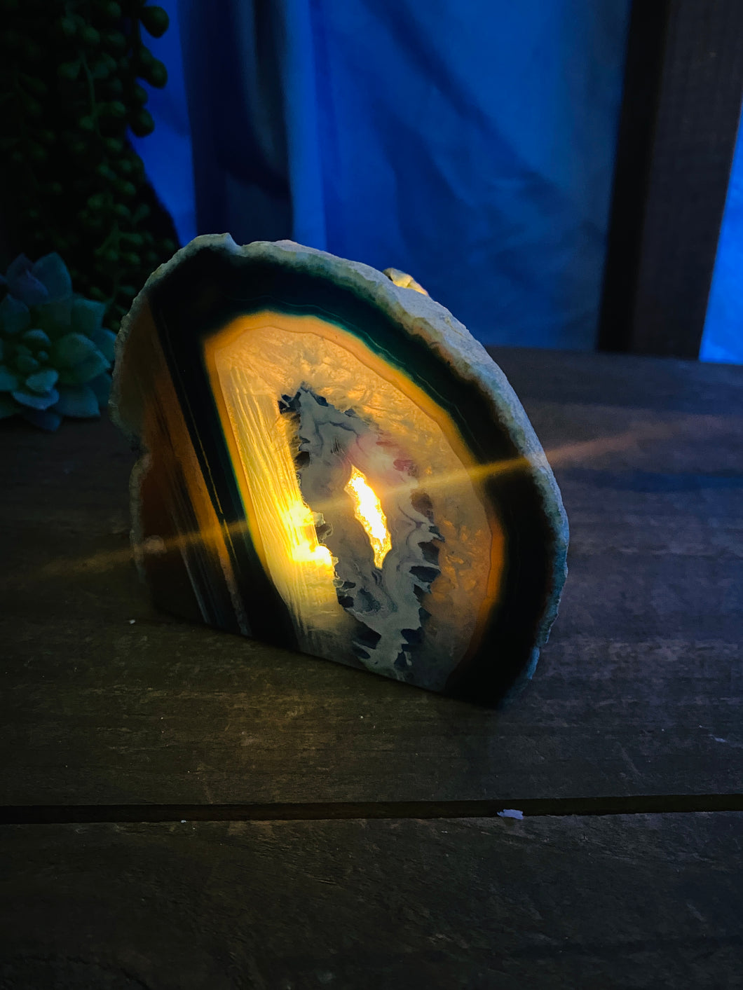 Blue Agate tea light Candle Holder