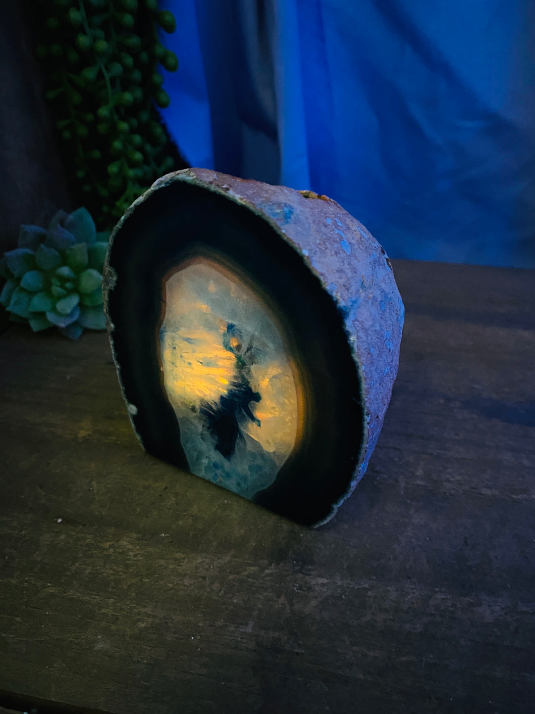 Blue Agate tea light Candle Holder