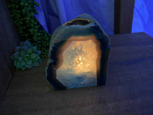 Blue Agate tea light Candle Holder