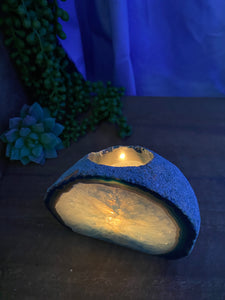 Blue Agate tea light Candle Holder