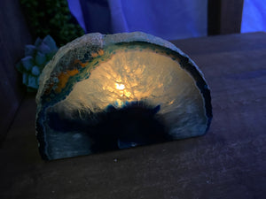 Blue Agate tea light Candle Holder