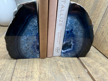 Load image into Gallery viewer, Blue Agate book ends