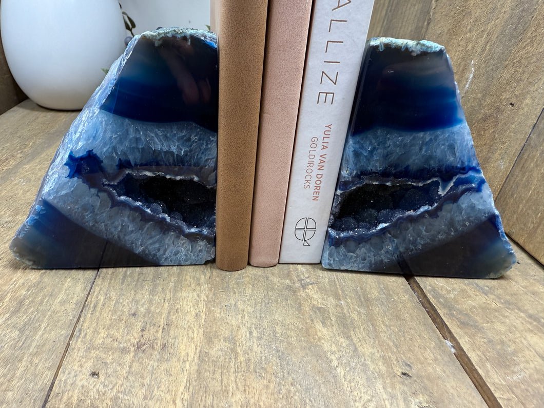 Blue Agate book ends