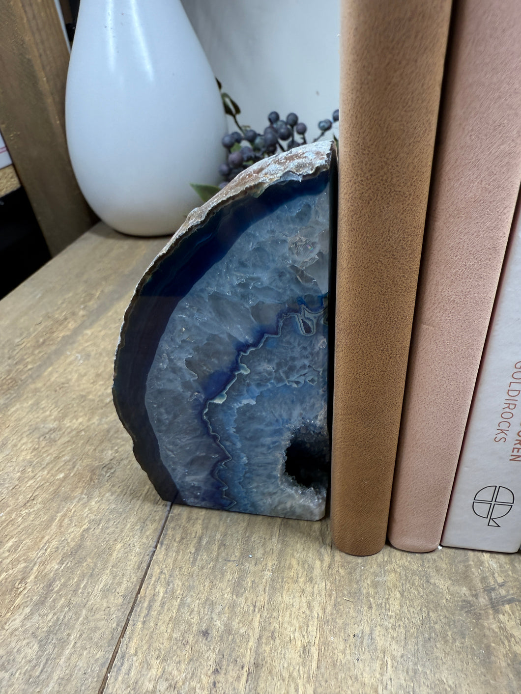 Blue Agate book ends