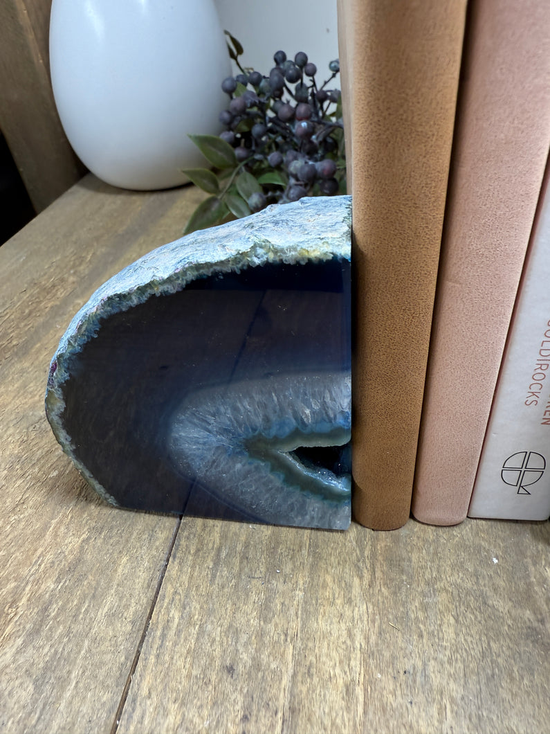 Blue Agate book ends