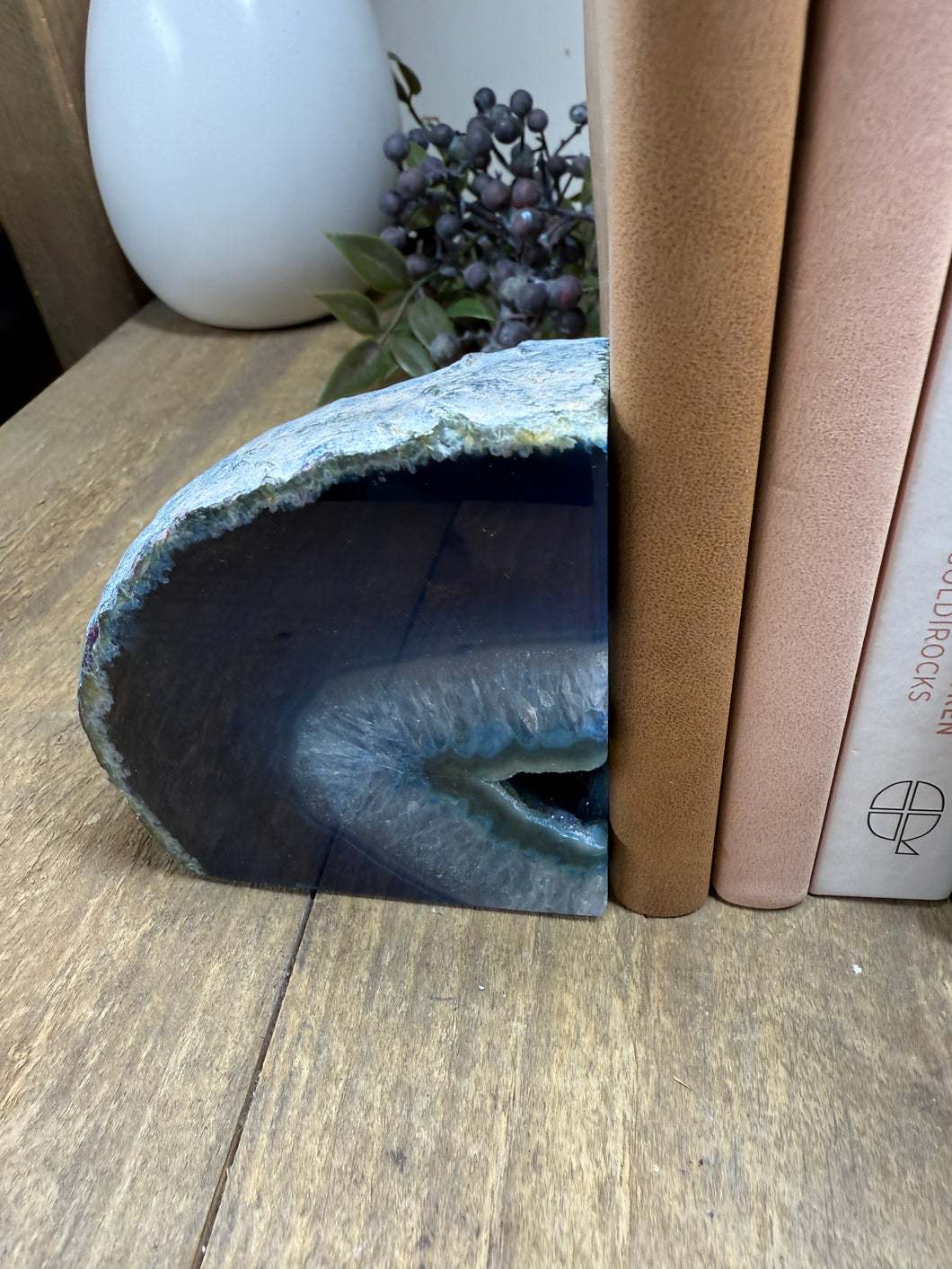 Blue Agate book ends