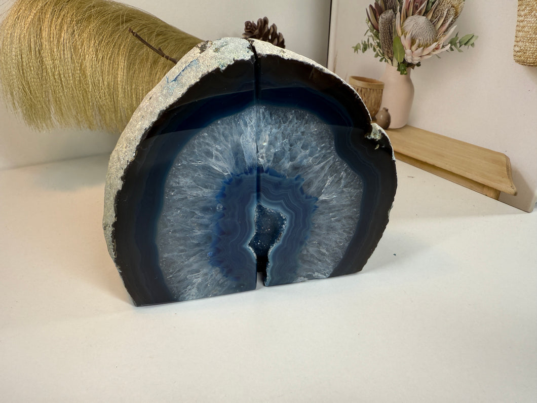 Blue Agate book ends