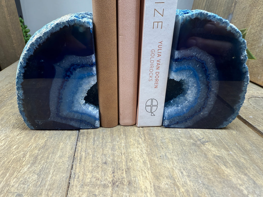 Blue Agate book ends