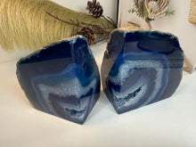 Load image into Gallery viewer, Blue Agate book ends