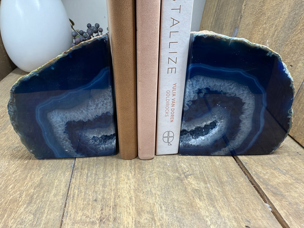 Blue Agate book ends