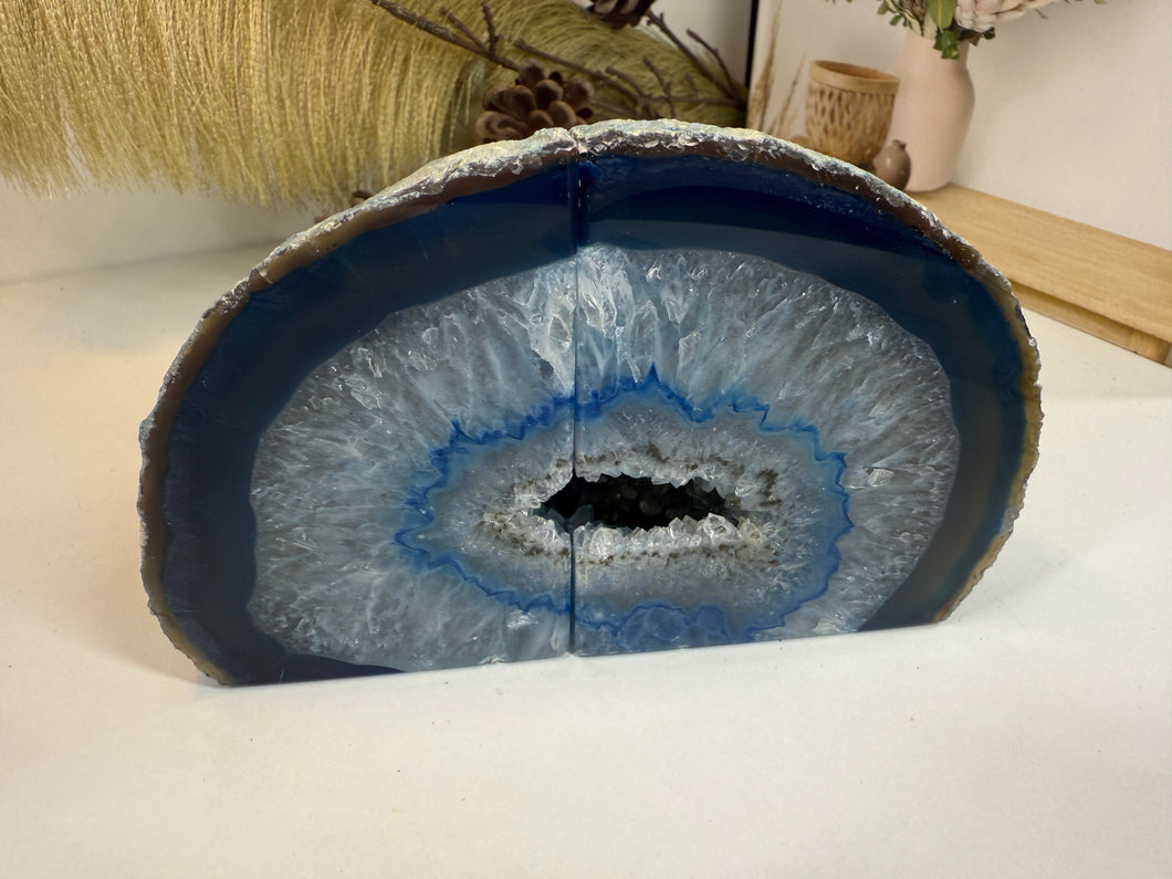 Blue Agate book ends