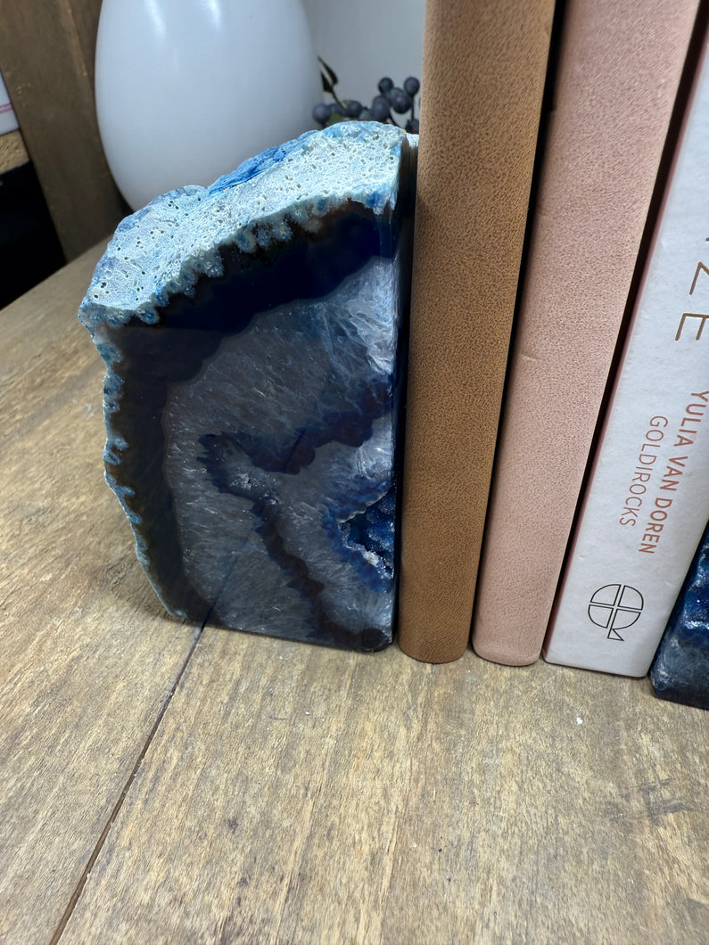 Blue Agate book ends