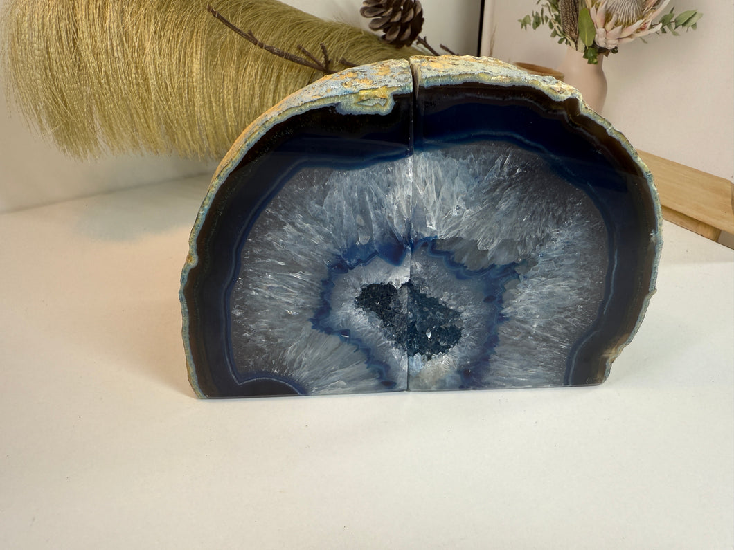Blue Agate book ends