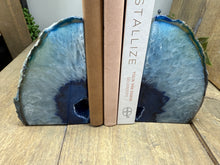 Load image into Gallery viewer, Blue Agate book ends