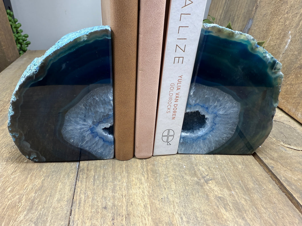 Blue Agate book ends