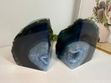 Load image into Gallery viewer, Blue Agate book ends