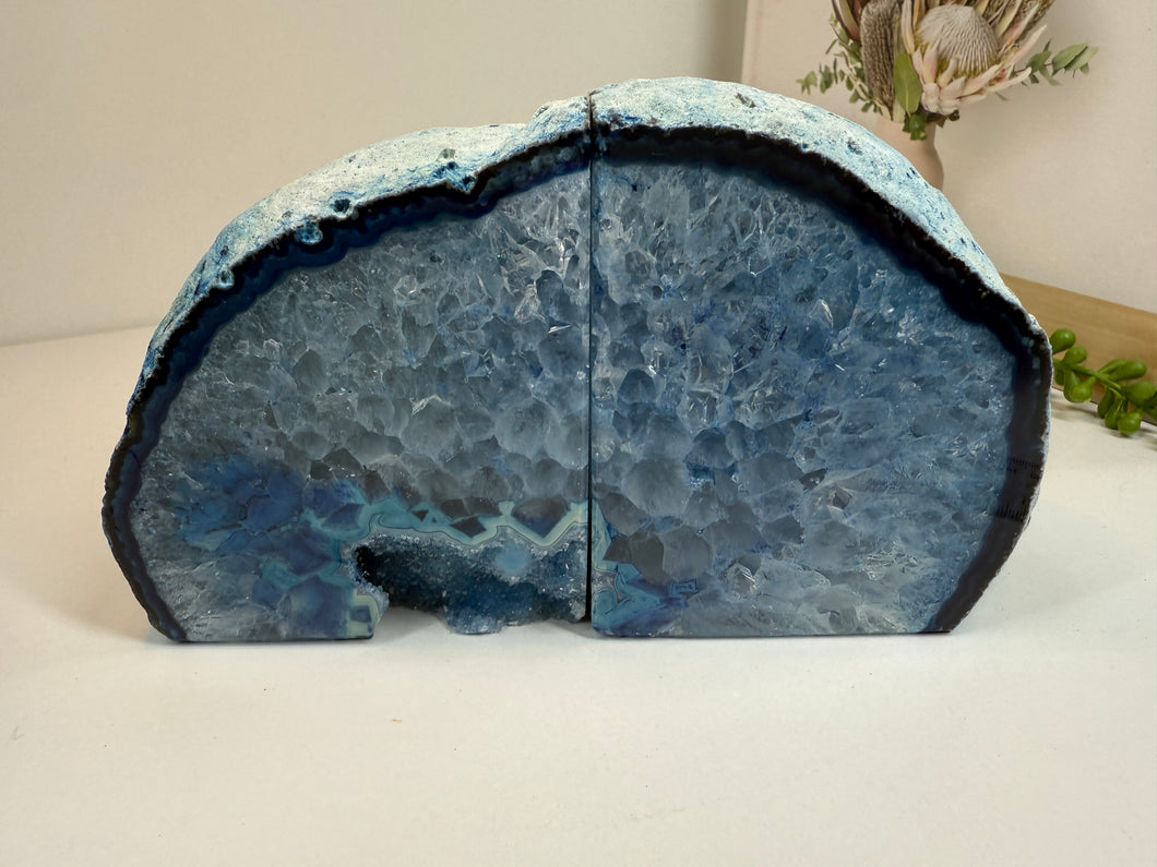 Blue Agate book ends