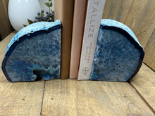 Load image into Gallery viewer, Blue Agate book ends