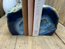 Load image into Gallery viewer, Blue Agate book ends