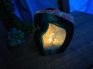 Blue Agate tea light Candle Holder