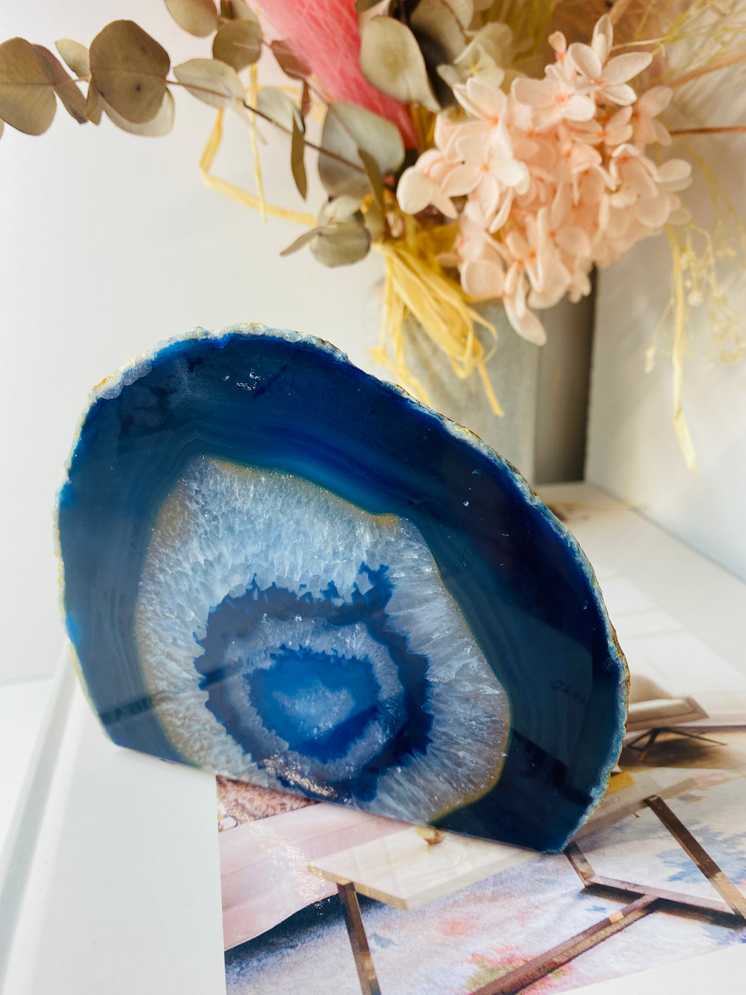 Blue Agate tea light Candle Holder