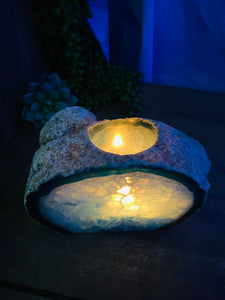 Blue Agate tea light Candle Holder