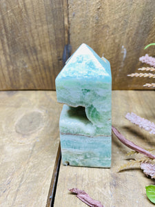 Blue Aragonite Tower Obelisk