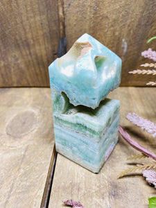 Blue Aragonite Tower Obelisk