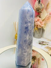 Load image into Gallery viewer, Blue Calcite natural stone tower -  home décor or unique bedroom display