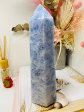 Load image into Gallery viewer, Blue Calcite natural stone tower -  home décor or unique bedroom display