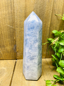 Blue Calcite natural stone tower -  home décor or unique bedroom display