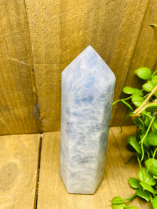 Blue Calcite natural stone tower -  home décor or unique bedroom display