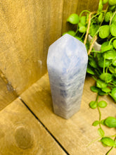 Load image into Gallery viewer, Blue Calcite natural stone tower -  home décor or unique bedroom display