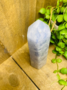 Blue Calcite natural stone tower -  home décor or unique bedroom display