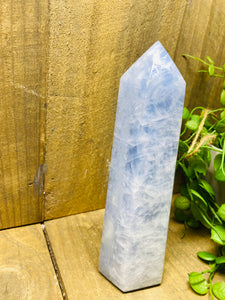Blue Calcite natural stone tower -  home décor or unique bedroom display