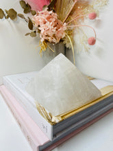 Load image into Gallery viewer, Clear Quartz pyramid, paper weight or unique display piece