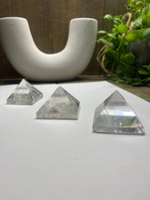 Load image into Gallery viewer, Clear Quartz pyramids - paper weight or unique display piece