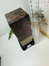 Load image into Gallery viewer, Dendritic Limestone Tower on stand