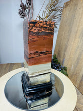Load image into Gallery viewer, Dendritic Limestone Tower on stand