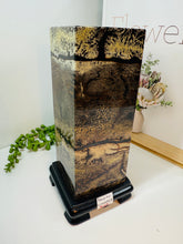 Load image into Gallery viewer, Dendritic Limestone Tower on stand