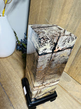 Load image into Gallery viewer, Dendritic Limestone Tower on stand