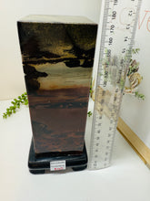 Load image into Gallery viewer, Dendritic Limestone Tower on stand