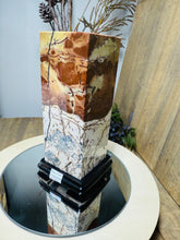 Load image into Gallery viewer, Dendritic Limestone Tower on stand