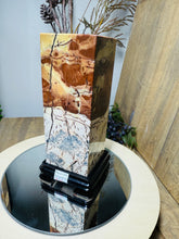 Load image into Gallery viewer, Dendritic Limestone Tower on stand